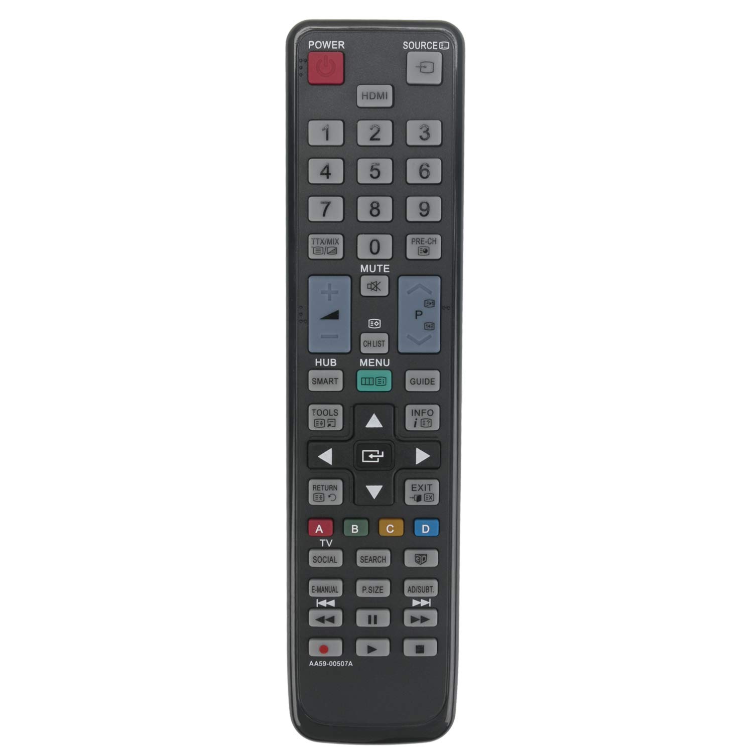 VINABTY AA59-00507A Replace Remote for Samsung UE55ES6580S UE60ES6100W UE60ES6300S UE60ES6300U UE60ES6305U UE40F5370SS UE40F5570SS UA40D6000SM UA46D6000SJ UA46D6000SM UA55D6000SM UE32D6000TW TV