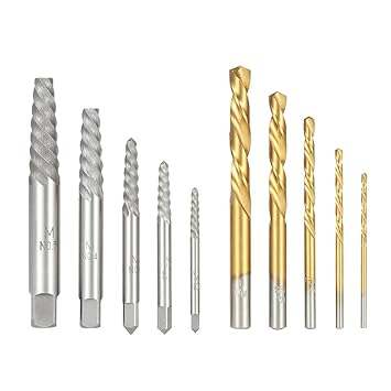 Docooler 10pcs Cobalt Left Hand Drill Bit Broken Bolt Damaged Screw Extractor Set with Metal Case