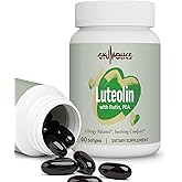 Gyumolics Luteolin Supplement 300mg for MCAS, Seasonal Allergies, and Inflammation Balance – with Luteolin 150mg, Rutin 75mg, and Pea 75mg – Vegetarian, Gluten-Free, 60 Softgels