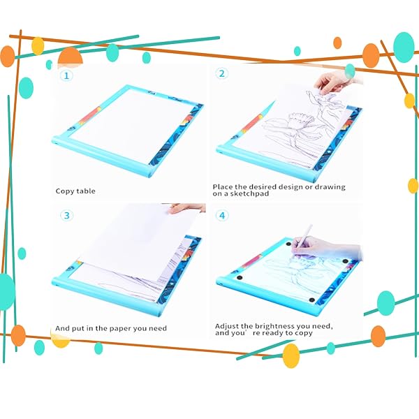 LIGHT BOX FOR TRACING A4,DRAWING PAD DIMMABLE BRIGHTNESS INDOOR OR OUTDOOR FOR ARTISTS,DRAWING,SKETCHING,ANIMATION AND X-RAY VIEWING (BLACK)