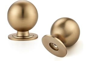 Ravinte Decor 12 Pack Champagne Bronze Cabinet Knobs, Round Dresser Knobs, Ball Kitchen Cabinet Hardware, 0.95" Diameter