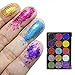 Allwon Glitter Eyeshadow Pressed Glitter Makeup Palette Pigmented Shimmer Rainbow Bold Glitters Eye Shadows,15 Colors
