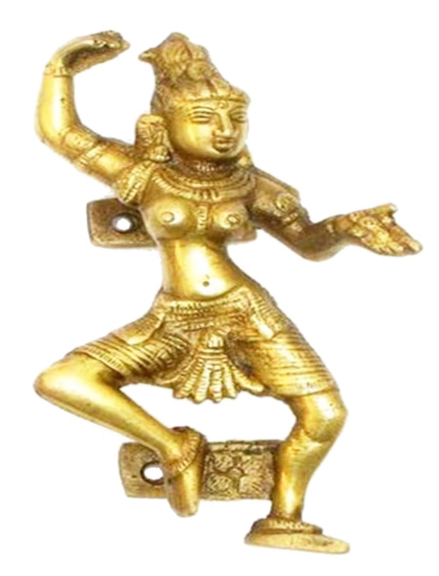 Purpledip Brass Door Handles 'Dancing Diva': Decorative Door/Window/Cupboard Handle (10822A)
