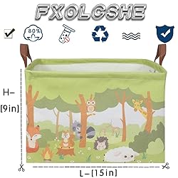 FXOCSHE Rectangular Baby Storage Basket,Animals