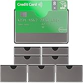 fouraces RFID Blocking Sleeves, 8 Pieces - Credit Card Protector - Card Blocker for Bank Card, Anti Fraud NFC Card Holder