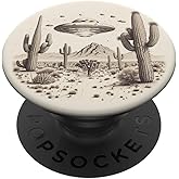 UFO Saucer with Cactuses – Sci-Fi Alien Phone Grip for Phone PopSockets Adhesive PopGrip