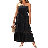 Plus Size Summer Dress- Beach Tube Casual Boho Strapless Flowy Long Sun Maxi Dresses