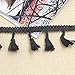 Yalulu 5Yards White/Black/Beige Cotton Lace Tassel Fringe Lace Trim Ribbons Sewing Cloth Crafts Accessories&Home Party Decoration (Black)