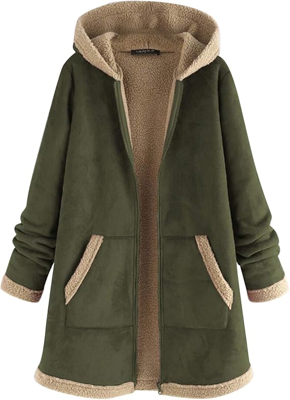 Amazon コート レディース 冬 大きいサイズ 長袖 裏起毛 ジッパー ジャケット パーカー 防寒着 コーデュロイ 秋 冬 レディース 暖かい カジュアル スウェット フード付き トップス 大人着 コート 通勤 通学 コート ジャケット 通販