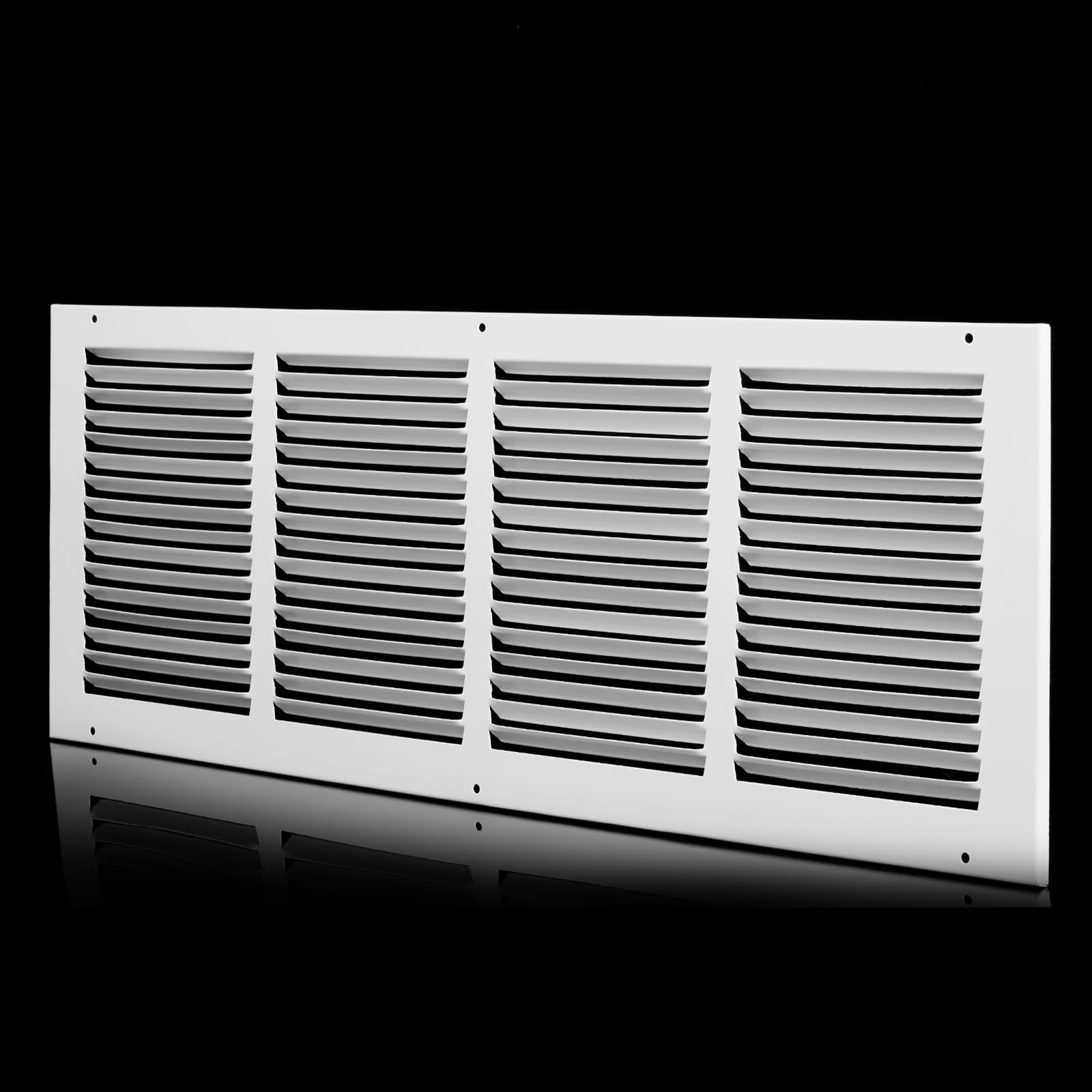Photo 1 of 24x8 Return Air Grille (Duct Opening Size), Air Return Vent Cover, AC Vent Cover, Cold Air Return Vent Cover, Flat Return Air Grilles, Outer Dimensions:25.75"W x 9.75"H (24"Wx8"H, Duct Opening)