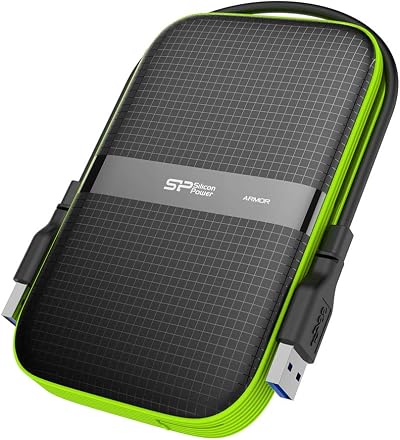 Silicon Power 2TB External Hard Drive Rugged Armor A60 Shockproof