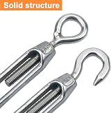 kissral 6 Pack M4 Stainless Steel Hook Eye Turnbuckle Wire Tensioner Rope Cable view 6
