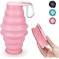 Nefeeko Collapsible Water Bottle,17oz(500ml) Reuseable BPA Free Silicone Foldable Water Bottles for Travel Gym Camping Hiking, Portable Leak Proof Sports Water Bottle with Carabiner
