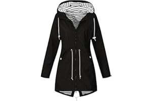 Packable Rain Jacket Women Lightweight Waterproof Hooded Rain Coats Plus Size Outdoor Raincoats with Pockets