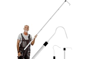 NIGWARM Truck Cargo Grabber - 34-70 Inch Sturdy Pickup Truck Bed Cargo Retrieval Pole, with 2 Replacement Hooks | Essential Bed Buddy Truck Cargo Retriever for Easy Pickup