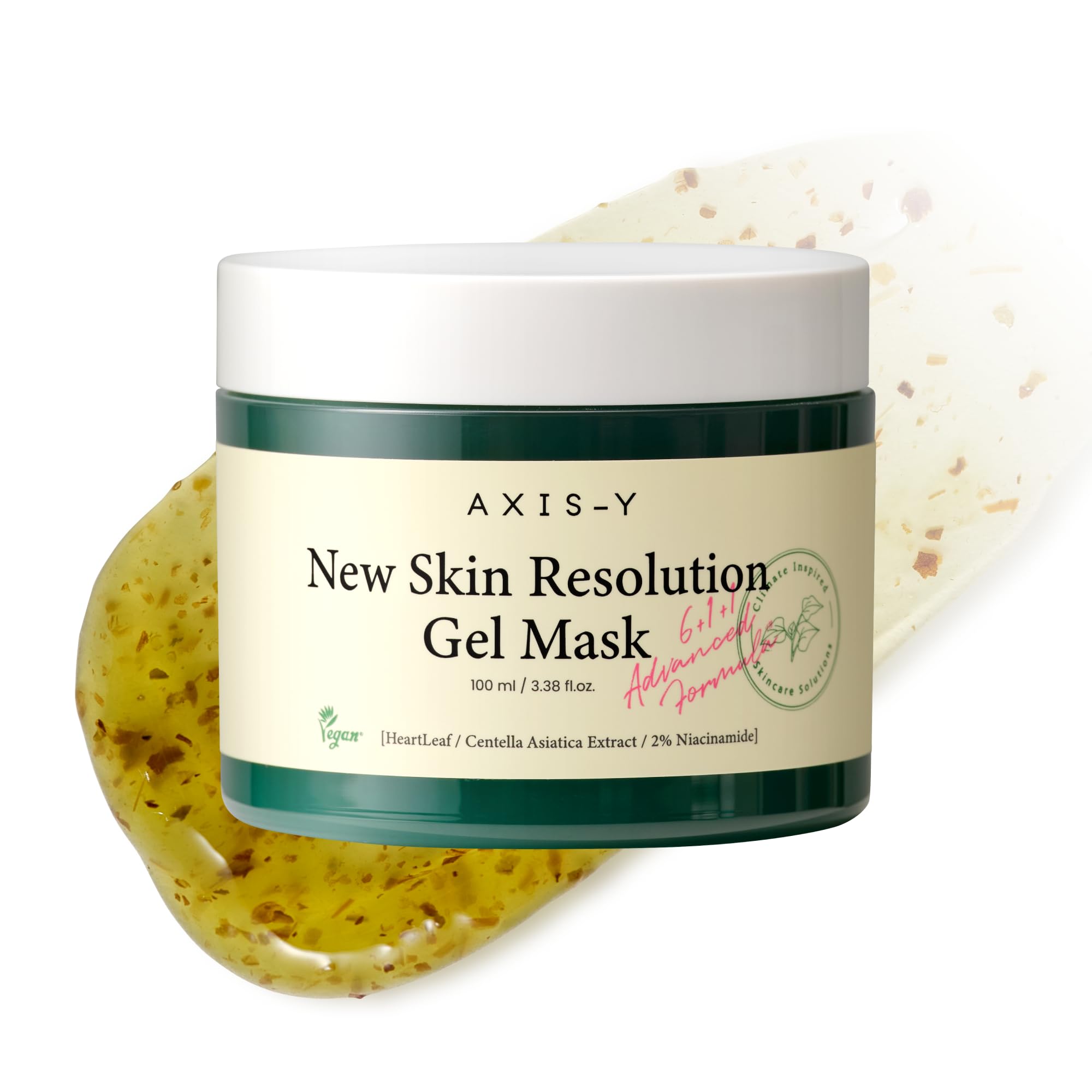AXIS-Y New Skin Resolution Gel Mask Mugwort With 2% Niacinamide Spot Treatment For Face, Barrier Repair & Brightening Vegan Korean Skin Care Face Mask 3.38 Fl. Oz.