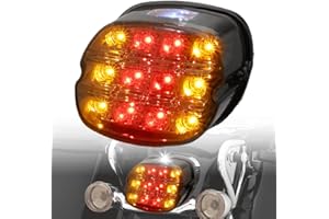TSUNG Rear LED Brake Tail Light with Turn Signals Taillight Compatible with Harley Dyna Road King Electra Glide Sportster Heritage Softail Fatboy Touring (5Wire-Smoke Lens)