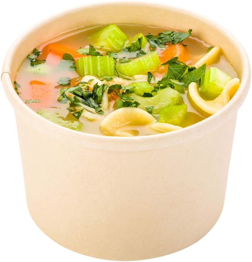 Download Amazon Com 200 Ct Disposable 8 Oz Bio Soup Container Small Kraft Soup Cups Perfect For Cafes Recyclable Paper Cup Wholesale Takeout Food Container Lid Available Restaurantware Home Kitchen