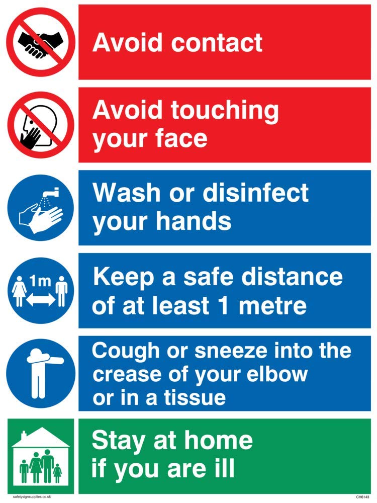 Covid 19 multi sign - 1 metre