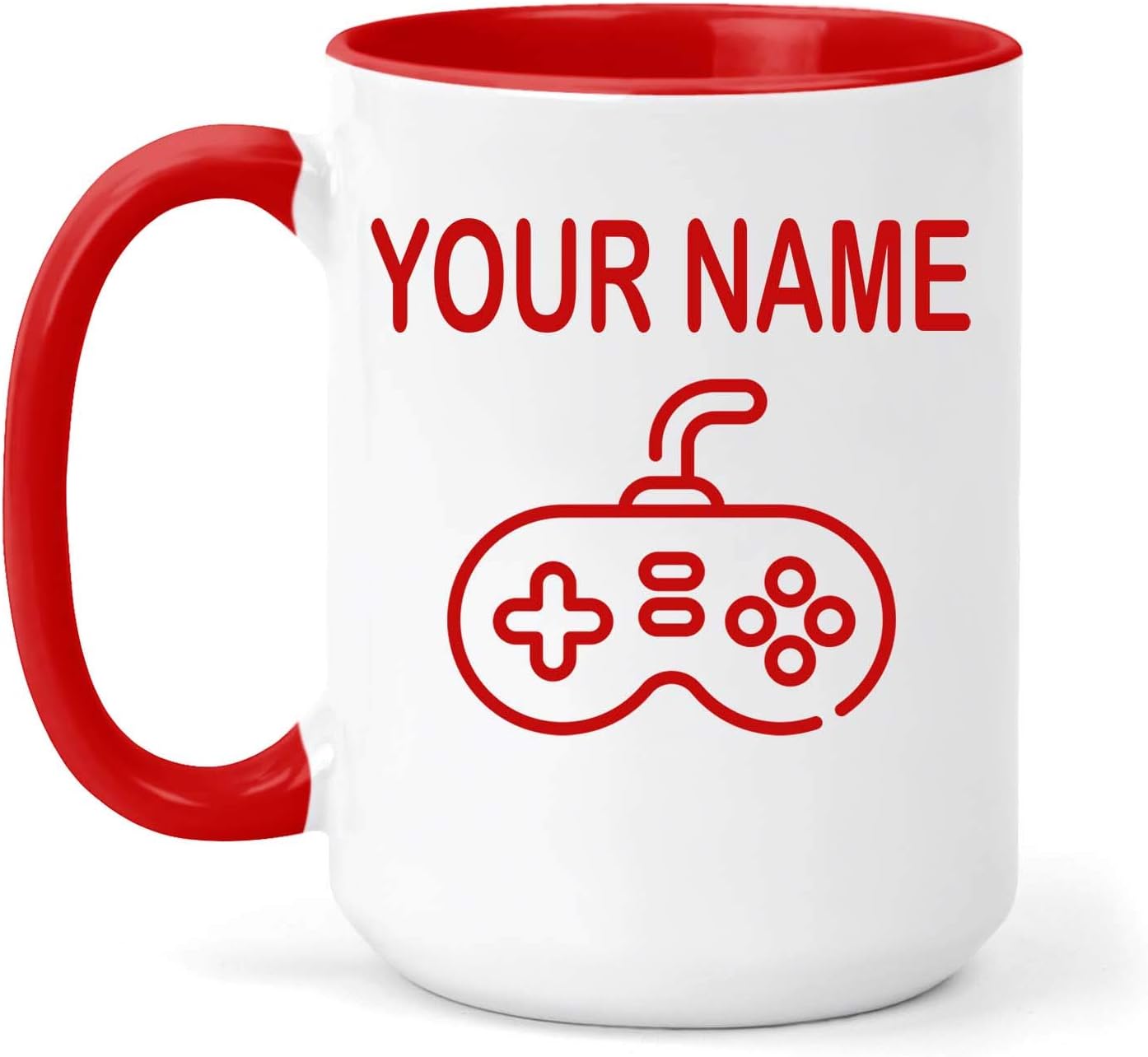 Personalised Two Tone Gaming Mug - Hobbies, Gift (,Red)