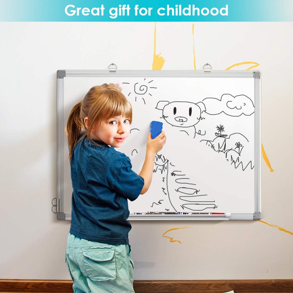 Magnetic Whiteboard 24 x 18 inches Dry Erase Board Wall Mounted White Board Small Hanging Whiteboard : Office Products