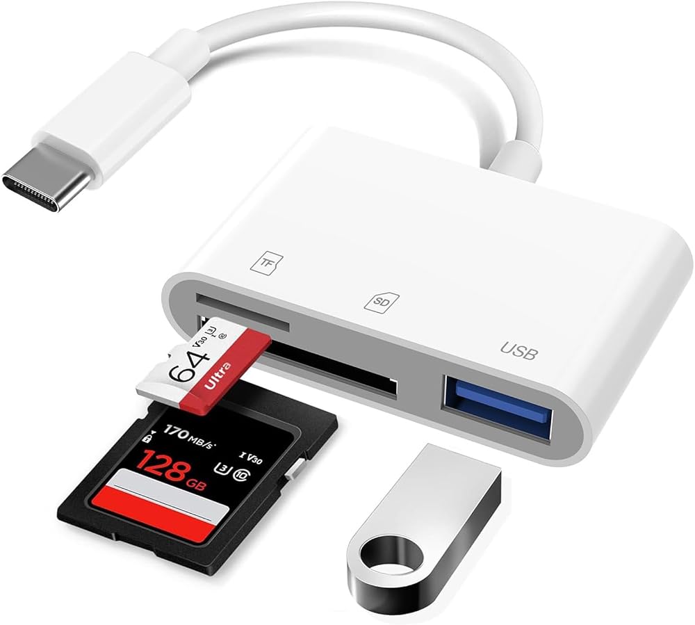 Loydia USB C to SD Card Reader 3 in 1 USB C Memory Card Adapter
