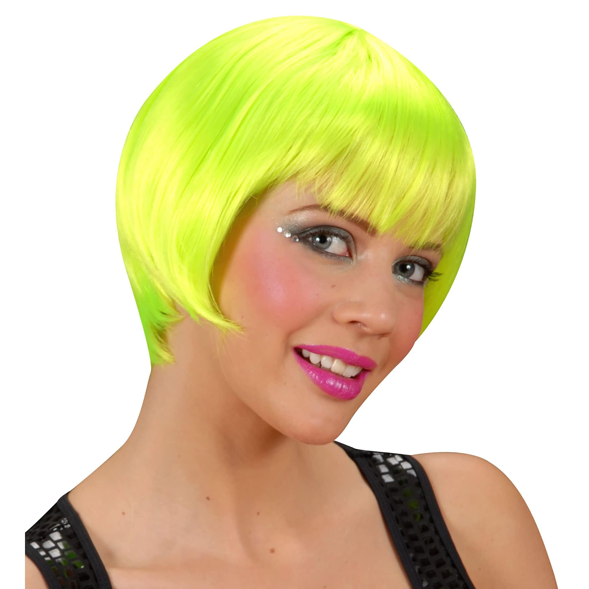 Rave - Neon Green Wig for Hair Accessory Fancy Dress