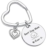 7RVZM Dog Mom Keychain dog lovers gifts for women - Mothers Day & Best Friend Gift, Pet Lover Jewelry veterinarian Keychain