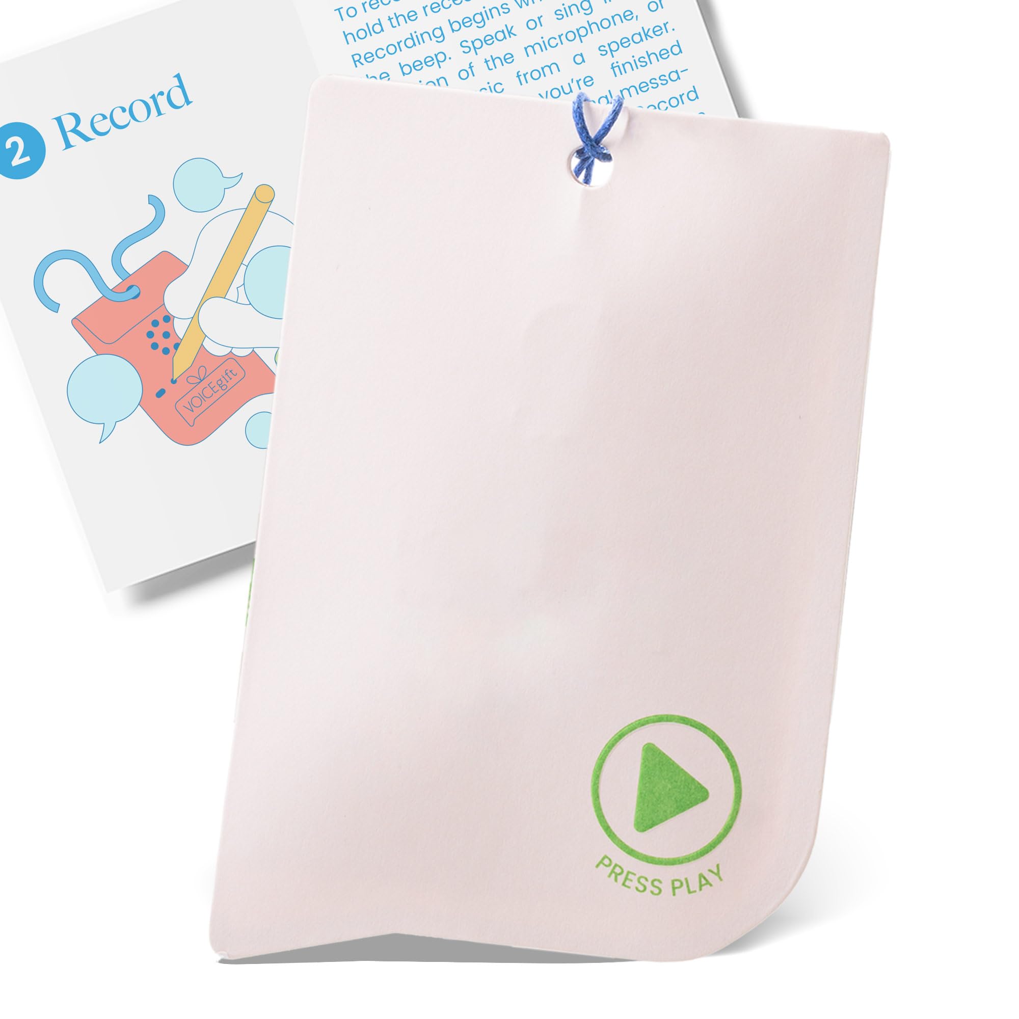 VoiceGift 60 Seconds Audio Recording GiftTag with String (Seashell - Recordable Tag with String | 1 Pack)