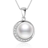 J.Vénus Collar de 925 plata de Ley con Perla Para mujer Set Con una Caja