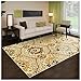 Superior Indoor Area Rug, Jute Backed, Modern Oriental Floral Damask Floor Decor for Office, Living Room, Bedroom, Entryway, Dining/Kitchen, Hardwood, Tile, Augusta Collection, 8' x 10', Brown