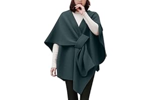 Women's Knit Open Front Shawl Wrap, Elegant Soft Cardigan Poncho Cape Plus Size Winter Warm Cross Cloak Coat