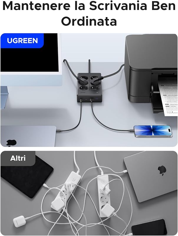 10 IN 1 Ciabatta Multipresa Elettrica  PD 65W USB C 6 Prese AC 3680W — foto 7 di 8