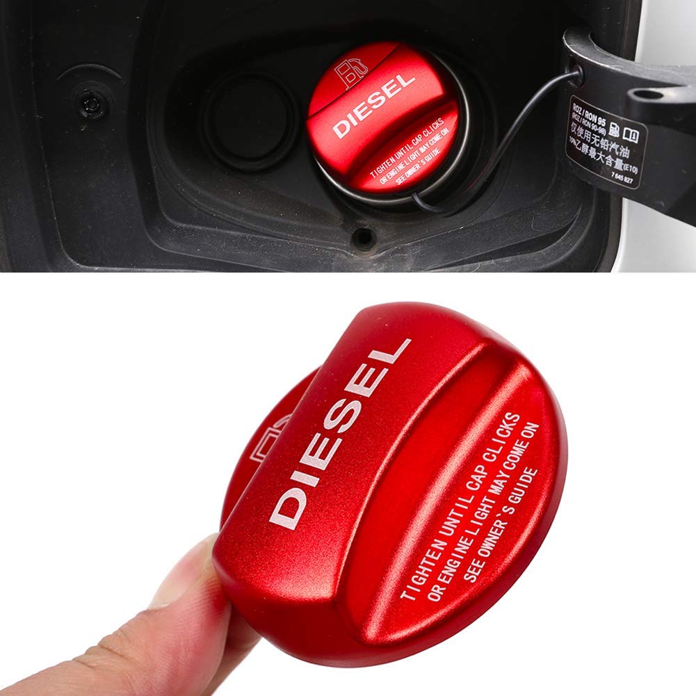 YIWANG Aluminum Alloy Diesel Fuel Tank Cap Cover Trim 1PC For X1 X2 X3 X4 X5 X6 F10 F15 F16 F25 F26 F30 F34 F35 F48 F47 G30 G38 Auto Accessories (Red)