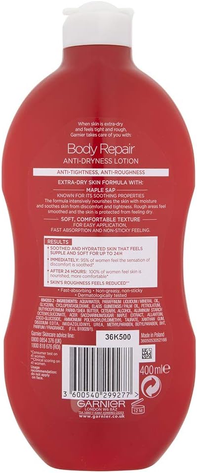 garnier body repair body lotion dry skin