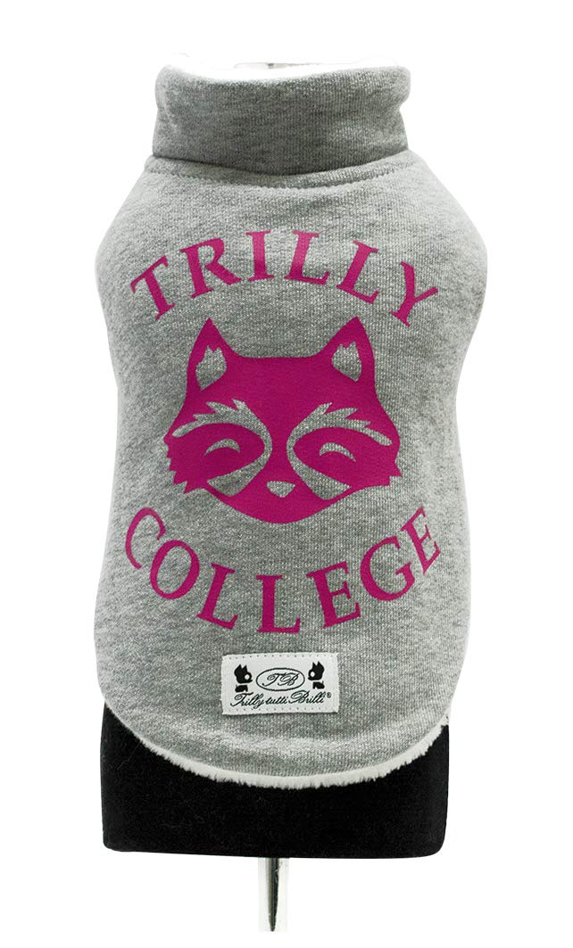Trilly Tutti Brilli Mauger Sweatshirt with Plush interior and Thermal Vinyl Application, Pink, 2X-Small