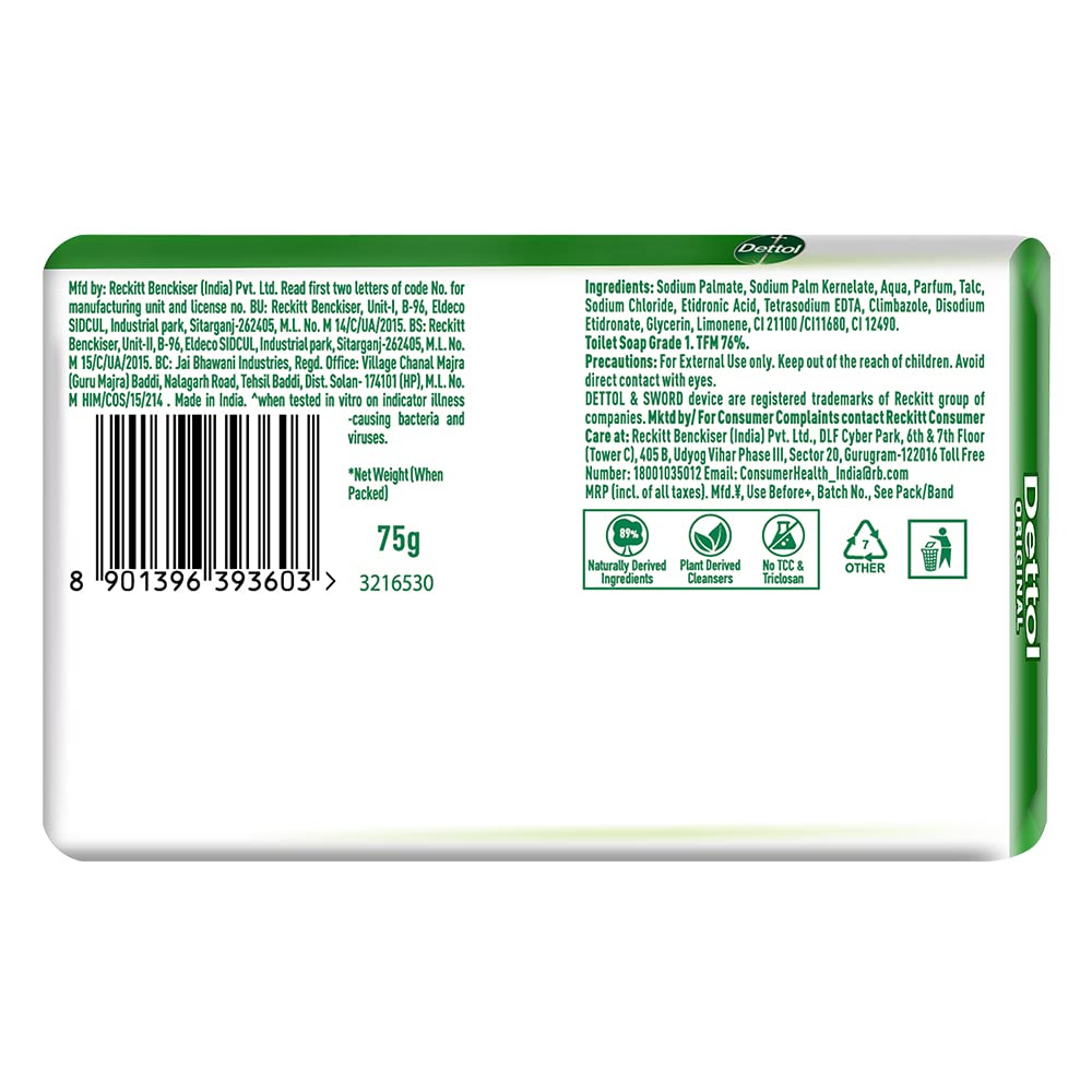 Dettol Original Bar Soap 100g Each | Pack of 6