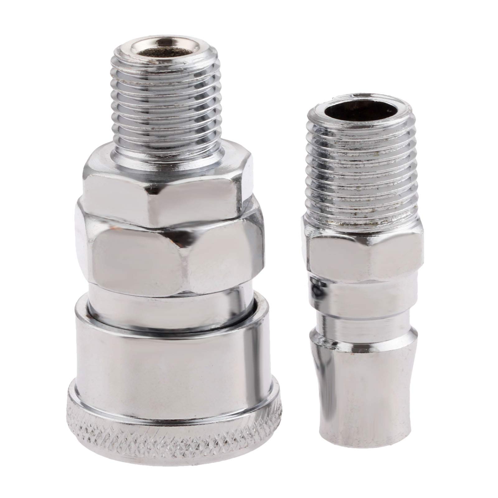 Air Line Hose Fittings 1/4" BSP Male Thread Quick Release Coupler Connector-Pack of 2