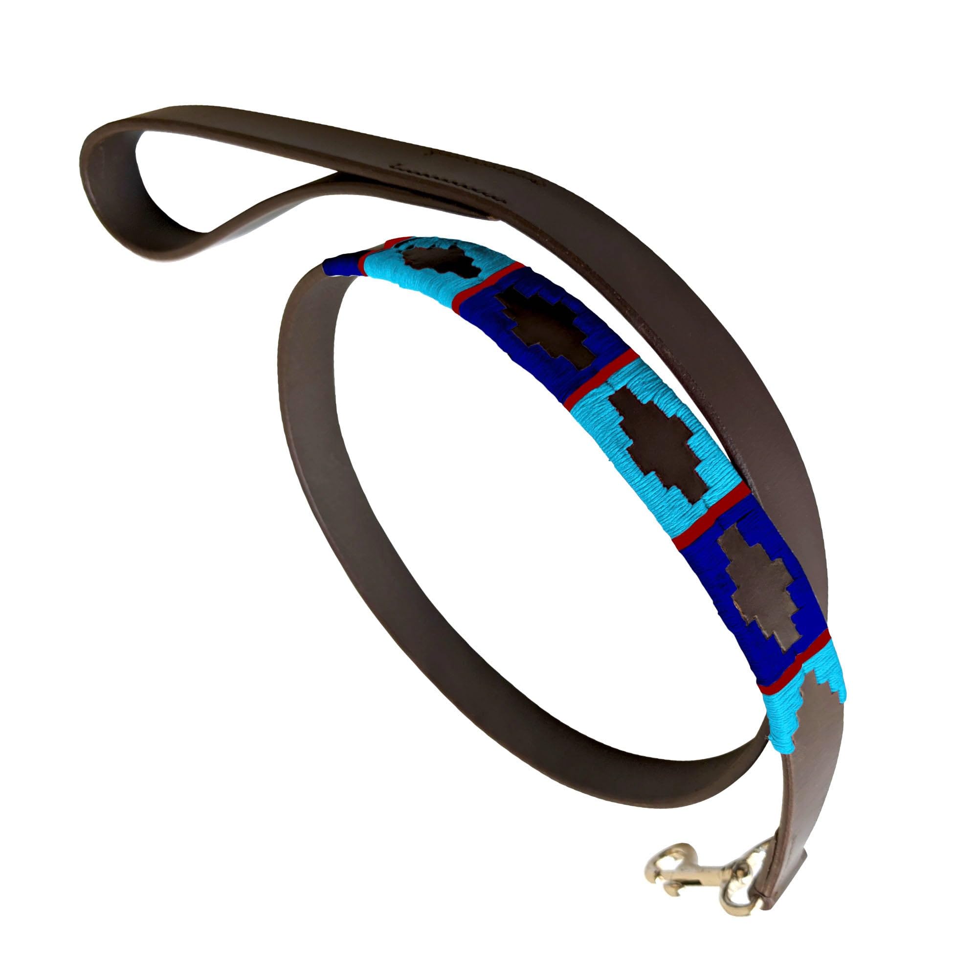 Carlos Diaz Genuine Leather Waxed Embroidered Polo Dog Lead