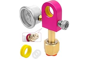 NTSUMI Soda Refill Adapter Fit for DUO Terra Art Pink Soda Cylinder, Carbonator Soda Refill Quick Adapter for Pink CO2 Cylinder-Quick Connect with Pressure Gauge