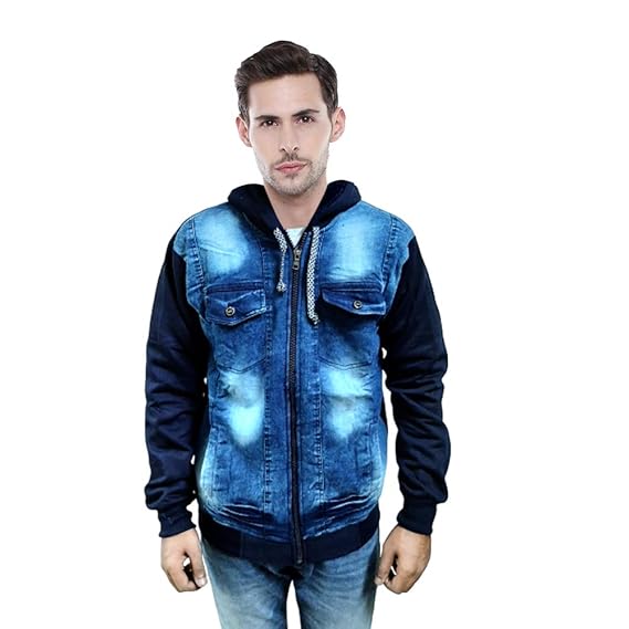 denim hooded jacket men's amazon