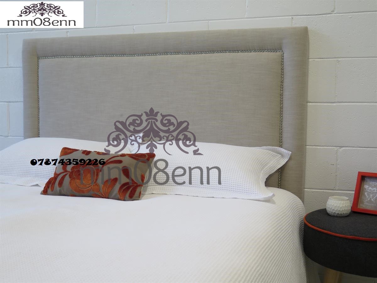 Stylish studded Headboard Finished In A Luxury Turin Fabric 26" tall