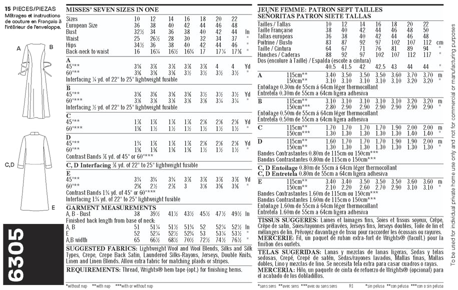 New Look Sewing Pattern 6305 Misses Dresses, Size A (10-12-14-16-18-20-22)