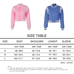 babyhealthy Womens Crop Varsity Jacket Button Down