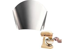Stainless Steel Mixer Bowl Pouring Chute, Stainless Steel Pour Shield Splatter Guard Compatible with Kitchenaid Stand Mixer R
