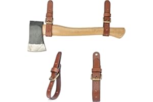 Tourbon Leather Wall Hanging Straps, Buckle Closure for Axes Hatchets & Tools, Heavy Duty Tool Hangers, Gun Rack Wall Mount D