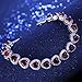 EVER FAITH Red Ruby CZ July Birthstone Gorgeous Heart-Shaped Roman Tennis Bracelet for Women, Prom