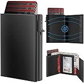 Mens Wallet Card Holder - Smart Wallet for Men, Pop Up Card Case, Top Grain Leather, RFID Blocking, Slim, Minimalist, Ultra Thin, Front Pocket, 9-14 Capacity | ID Window | Cash Slot | Breeze Shop