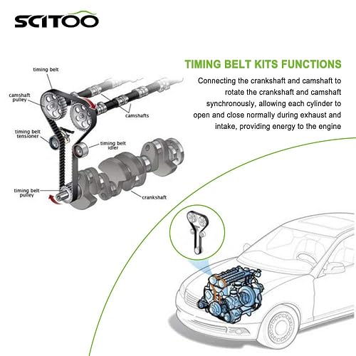 MOCA Timing Belt Kit With Tensioner For Ford Ranger Mazda B2500 B2300 2.3L 2.5L L4 SOHC 1995-2001