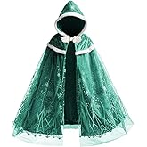 Hulaha Girls Elsa Hooded Velvet Cape Kids Princess Dress up Cloak Girls Velvet Fancy Dress up